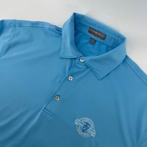 Peter Millar Polo Shirt Mens M Blue Summer Comfort Regions Tradition Shoal Creek